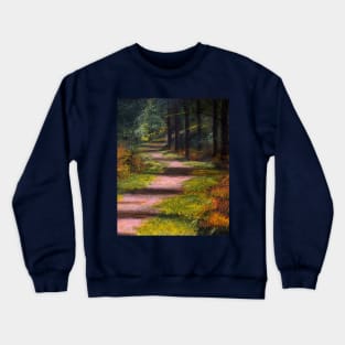 Stourton Woods, original artwork acrylics on board Crewneck Sweatshirt